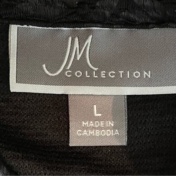 JM Collection Black Metallic Animal Print Party Maximalist Jacket NWOT Size L - Picture 9 of 12